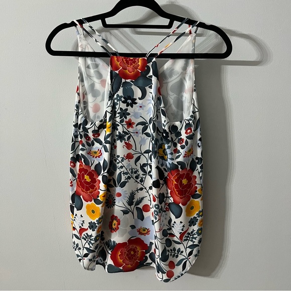 Loft Floral Double Strap Tank Blouse Size Small - Picture 6 of 8